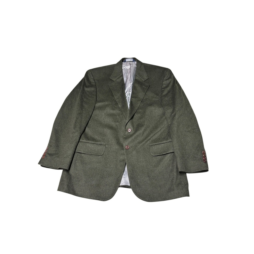 Lands End Men 42R Blazer Original Tiroler Loden Virgin Lambswool Olive Green USA